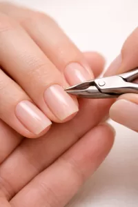 Uñas cortando la cuticula 